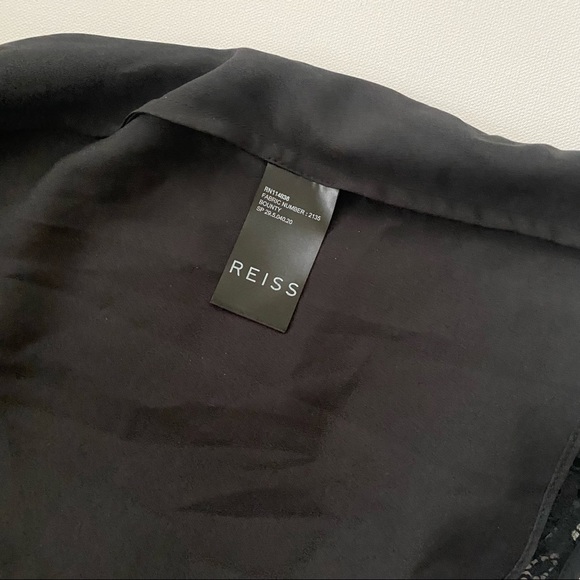 Reiss Black Paneled Lace Overlay Bounty Dress - Picture 6 of 7